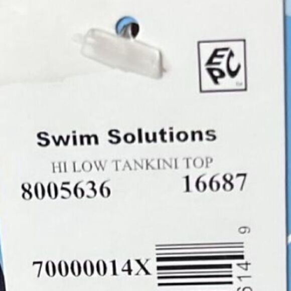 Swim Solutions Navy Multi Plus Size swimsuit Double Strap Tankini Size 16W $79 - Picture 15 of 15